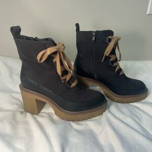 Black and Brown Women's Heeled Boots